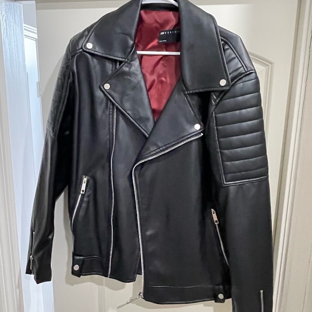 Asos Design Faux leather jacket sz large